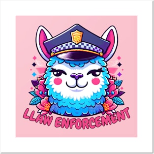 police llama Posters and Art